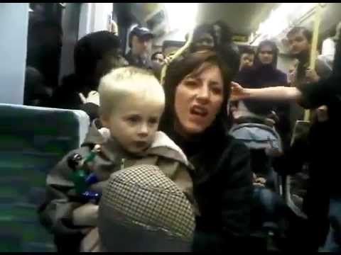 Racist British English Lady with Baby on Tram in Croydon South London