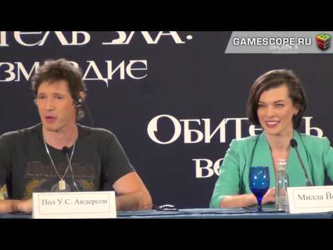 Milla Jovovich and Paul W.S. Anderson interview at the Moscow RE: Retribution  press conference (HD)