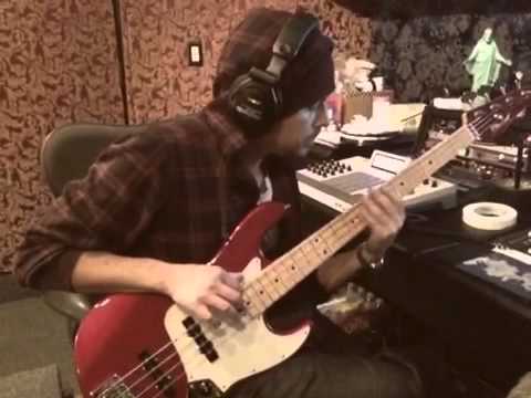 Stuart Zender play the bass live in the studio (Milla Jovovich from twitter) 30nov12