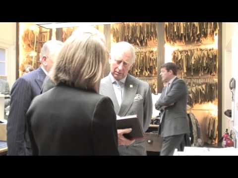 The Prince of Wales visits Savile Row tailor Anderson & Sheppard