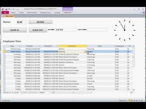 MS Access 2010 Template: Task Tracker / Time Clock