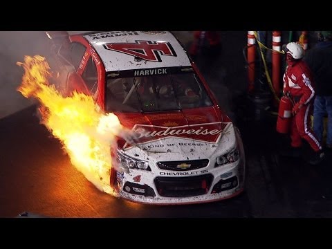 Harvick Up In Flames, Keselowski Crashes - Bristol - 2014 NASCAR Sprint Cup