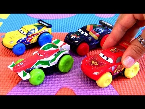 4 CARS Hydro Wheels Lightning McQueen, Francesco Bernoulli, Max Schnell Disney Pixar Disneycollector