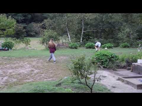 Steffi and Daniel play football at Antaiji