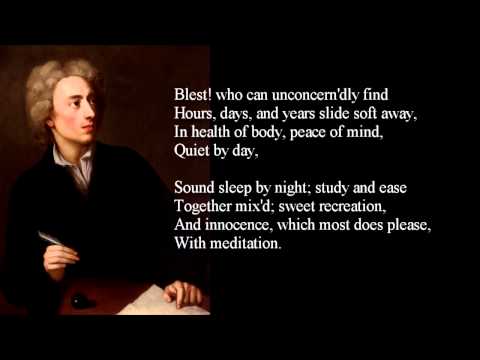 Alexander Pope ~ Ode on Solitude ~ poem with text