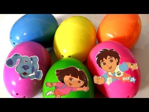 6 Nickelodeon Surprise Eggs Diego Backyardigans Blue's Clues Dora the Explorer Go,Diego,Go!