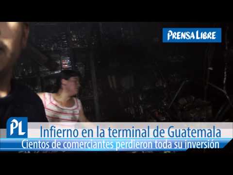 Damnificados del incendio del Mercado La Terminal en Guatemala