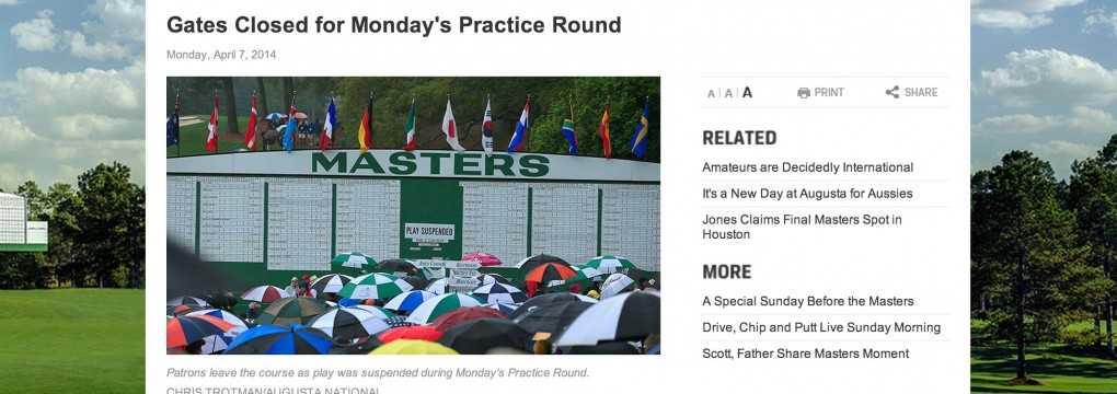 Masters Practice Round Canceled