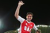 Harry Kewell is chaired off the field after his final match on Saturday.