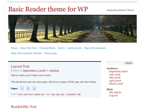 Basic Reader theme for WordPress