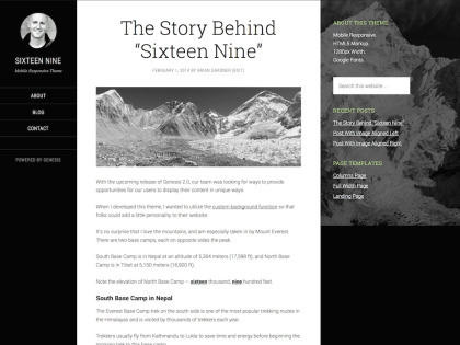 Sixteen Nine WordPress Theme