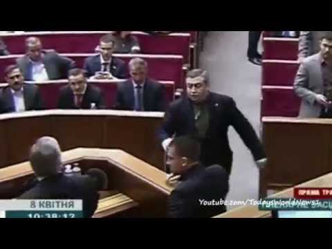 Ukraine crisis: Violent brawl at Kiev parliament