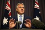 Facing the future: Treasurer Joe Hockey during a press conference at Parliament House in Canberra.