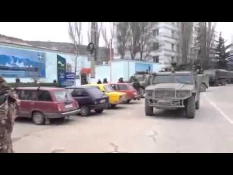 Russian soldiers in Balaklava city on the Crimean Peninsula 1st march 2014