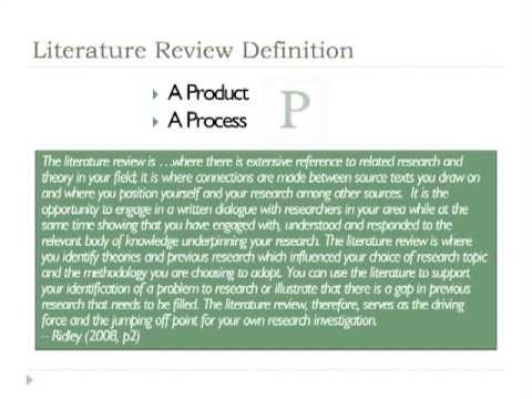 The Research Process:  The Literature Review