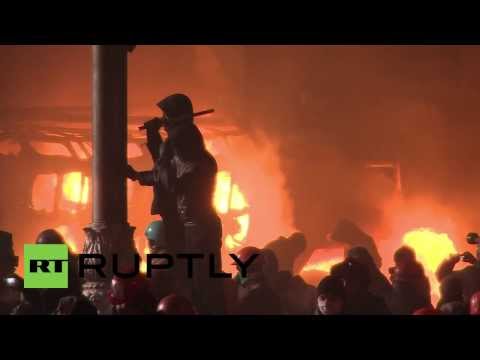 Dynamo Kyiv stadium set aflame by protesters in Kiev