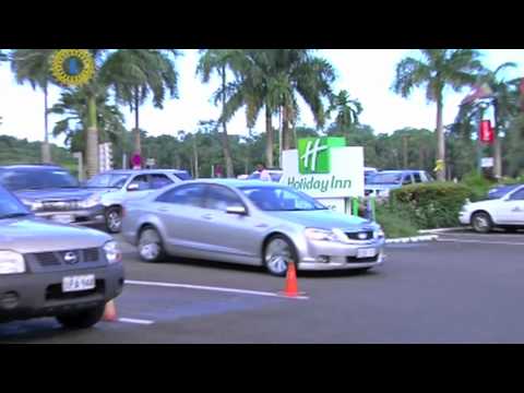 Australian Foreign Minister Bob Carr arrives in Fiji for the MCG Visit