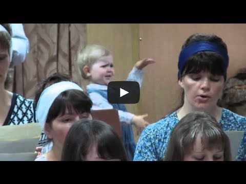 Девочка руководит хором: mini maestro - church choir conductor, Kyrgyzstan