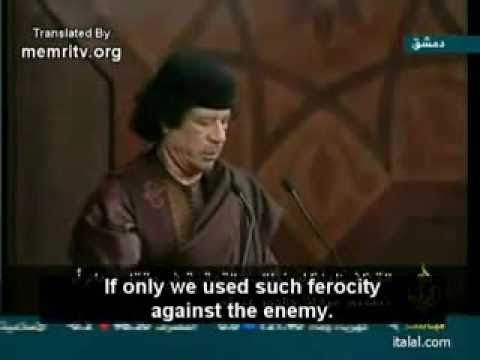 Gaddafi speech:'America hanged Saddam and we might be next! (with English)