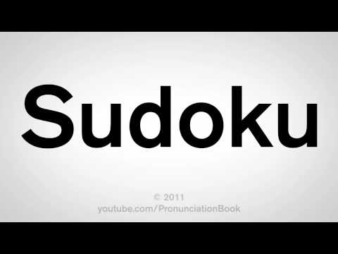 How To Pronounce Sudoku