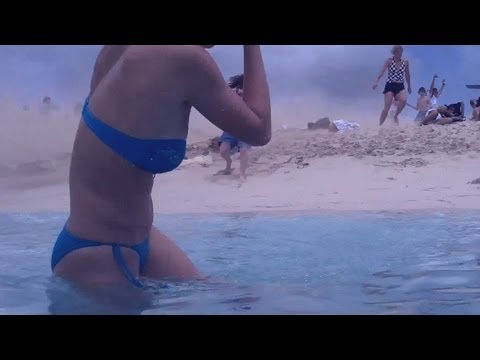 Girls Blown on the Beach in St. Maarten! HOT!