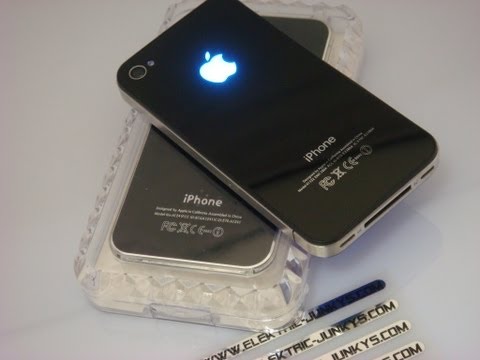 how to install Iphone LED Glowing Backcover MOD set with Installation Shining apple Logo