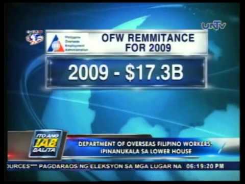 UNTV News: Department of Overseas Filipino Workers, ipinanukala sa Lower House (JAN012013)