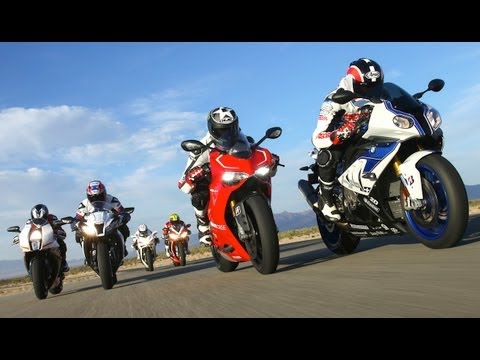 Class of 2013 Shootout! Panigale R vs HP4 vs F4RR vs RSV4 vs ZX-10R vs RC8R - On Two Wheels Ep 35