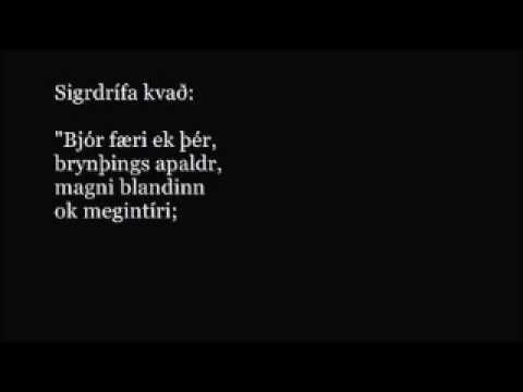 Part of Sigrdrifumol in old-Norse