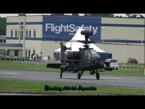 Boeing AH-64 Apache Helicopter & Super Hornet At Farnborough Air Show 2012