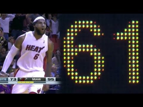 LeBron James' 61 Points vs Charlotte Bobcats - Heat Record + Career High (03.03.2014)