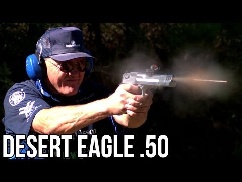 DESERT EAGLE 50 CAL WORLD RECORD- 5 SHOTS IN 0.8 SECONDS in HIGH SPEED! (Jerry Miculek)