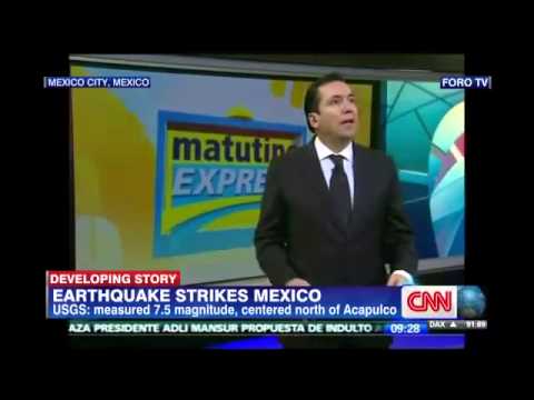 Mexico Earthquake 2014: Live TV News Anchor Footage Mexico Earthquake 2014