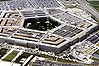 An aerial view of the Pentagon building in Washington.