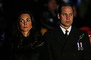 Britain's Prince William and Catherine, Duchess of Cambridge attend a dawn memorial service on ANZAC Day at the Australian National War Memorial in Canberra April 25, 2014. Australia and New Zealand on Friday marked the 99th anniversary of the first major military action involving Australian and New Zealand forces during the First World War. ANZAC is an acronym for Australia and New Zealand Army Corps.   REUTERS/Jason Reed   (AUSTRALIA - Tags: ANNIVERSARY ENTERTAINMENT MILITARY POLITICS ROYALS)