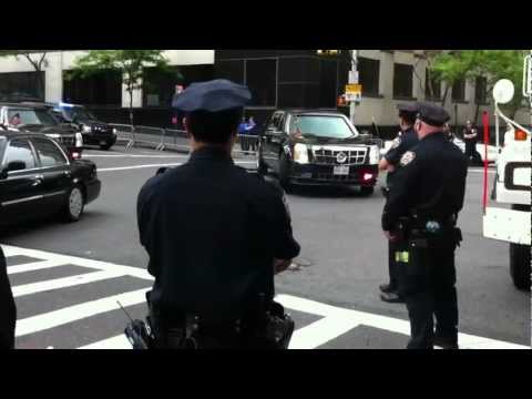 OBAMA'S PRESIDENTIAL MOTORCADE IN NEW YORK, NYPD, NYPD ESU, FDNY, U.S. SECRET SERVICE 1.