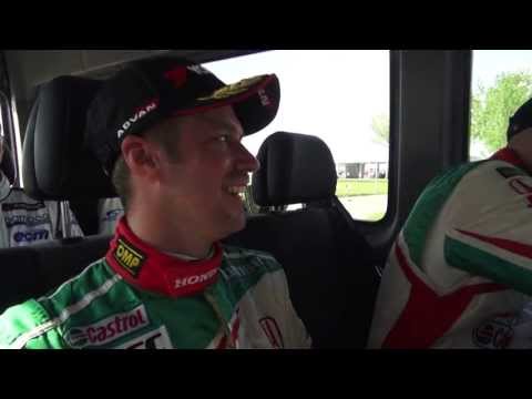 Castrol Honda WTCC - Slovakia - race day interviews with Tarquini and Monteiro