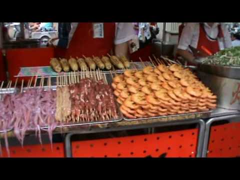 Insects and strange food in China  - Beijing Wangfujing Night Market