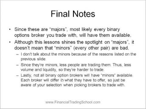 Binary Options School: Forex Pairs