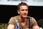 Michael Fassbender speaking at the 2013 San Diego Comic Con International, for "X-Men: Days of Future Past", at the San Diego Convention Center in San Diego, California.