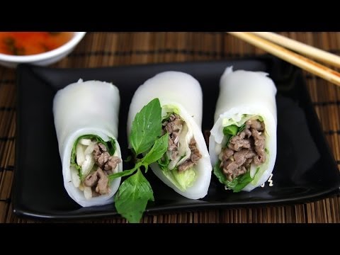 How to make Fresh Rice Noodle Rolls - Phở Cuốn