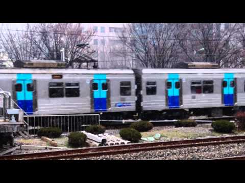 Korail Line 4 train leaving Geumjeong