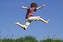 Boy running and  jumping