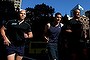 Darren Fittler, centre, is training for Tough Mudder despite being blind, with the help of his team mates, Michael Meredith, left, and Dirk Venter, right, in Sydney.
4th October 2013
Photo: Janie Barrett