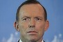 Prime Minister Tony Abbott addresses the media during the F-35A Lightning II Joint Strike Fighter announcement at Fairbairn in Canberra on Wednesday 23 April 2014. Photo: Alex Ellinghausen