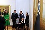 Catherine, Duchess of Cambridge, and her husband, Britain's Prince William (L), look at a portrait of Crown Princess Mary of Denmark during a visit to the National Portrait Gallery in Canberra April 24, 2014. Prince William and his wife are undertaking a 19-day official visit to New Zealand and Australia with their son, Prince George. REUTERS/Lukas Coch/Pool (AUSTRALIA - Tags: ROYALS)