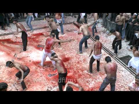 Self lashing until they bleed heavily - Shia Muslim men