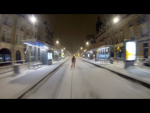 Ski tracté en centre ville de Reims !