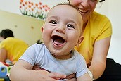 Jen with her son Angus (5 months) at Masada private hospital -sleep school. 1st of April 2014 The Age news Picture by JOE ARMAO