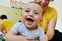 Jen with her son Angus (5 months) at Masada private hospital -sleep school. 1st of April 2014 The Age news Picture by JOE ARMAO